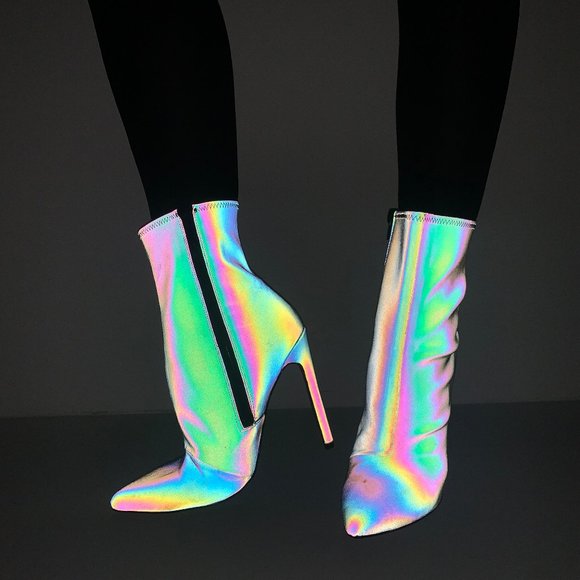 Steve Madden Shoes - Steve Madden Holographic Stiletto Ankle Boots